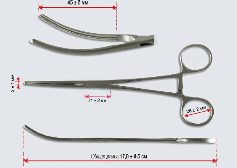 Зажим,сосудистый,атравматический, по Гловеру 17см.